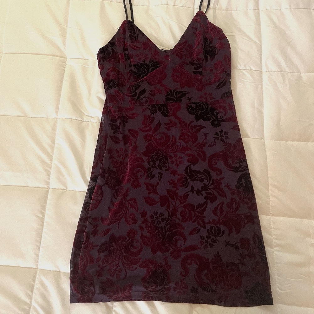 Windsor Red Spaghetti Strap V-Neck Mini Dress